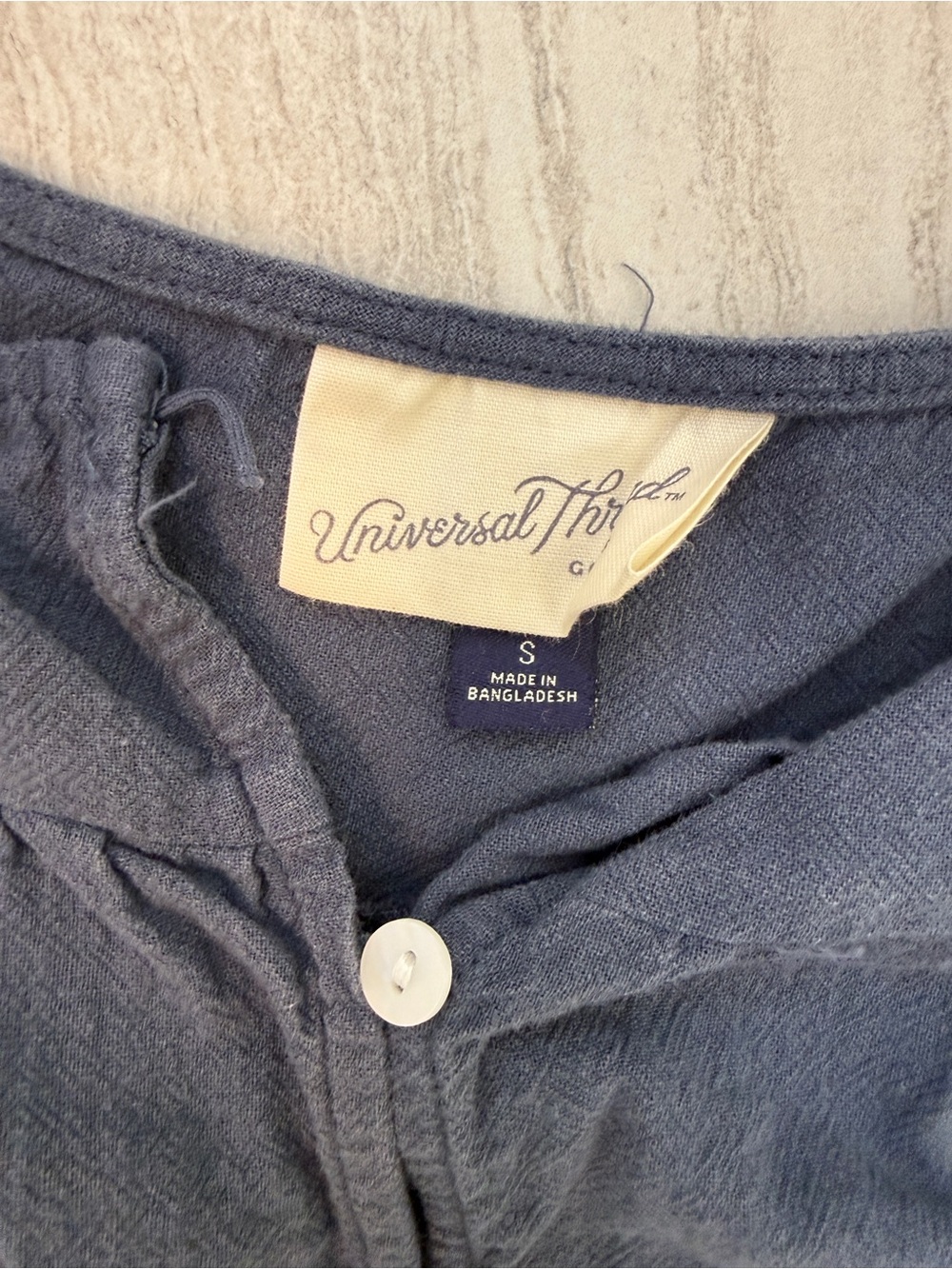 Universal Thread Navy Ruffle-Trim Button-Front Tunic - Picture 2 of 3